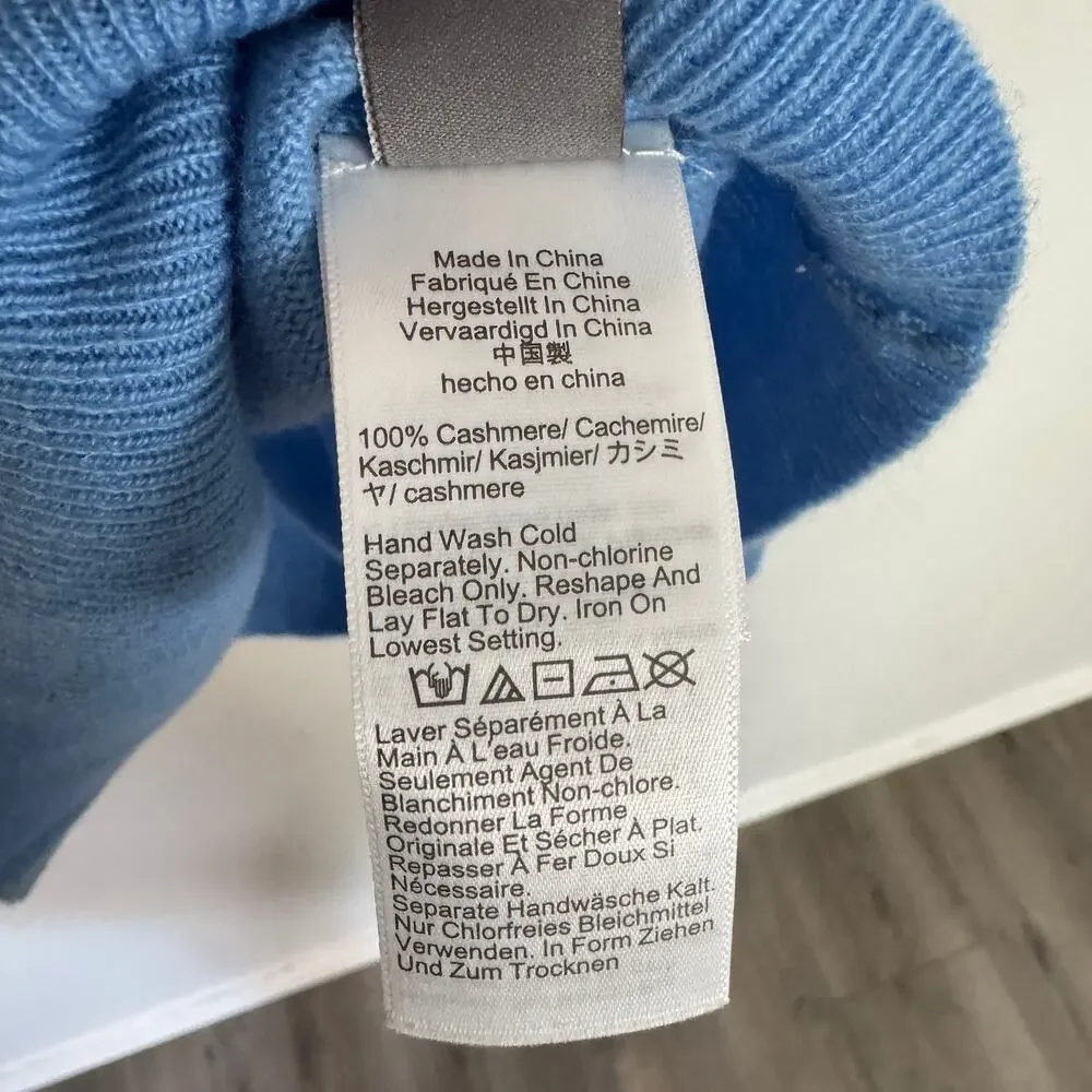 J.Crew Cashmere Classic-Fit Crewneck Sweater WMNS 2XL Pale Cerulean Blue Knitted